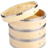 Cestelli Di Bambu Set Da 3 Piani Più Coperchio Rinforzo Ad Anello In Acciaio Inox - 21cm -Offerte Mifan Negozio cestelli di bambu set da 3 piani piu coperchio rinforzo ad anello in acciaio inox 21cm