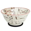Ciotola In Ceramica Giapponese Edo Japan - Design Kawaii "Three Cats" (Rosso) Per Colazione O Riso -Offerte Mifan Negozio ciotola colazione ceramica edo japan three cats rosso