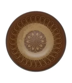 Ciotola Ramen In Ceramica Grande Giapponese - Decorazioni Fiore Marrone