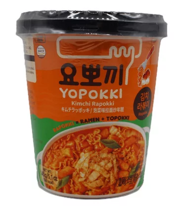Gnocchi Di Riso Coreani Con Ramen Noodles Al Gusto Di Kimchi Rabokki Cup - Yopokki 145g 3 Gnocchi Di Riso Coreani Con Ramen Noodles Al Gusto Di Kimchi Rabokki Cup - Yopokki 145g