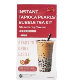 Kit Per Bubble Tea Con Perle Di Tapioca Instantanee - Gusto Fragola | 3 Porzioni