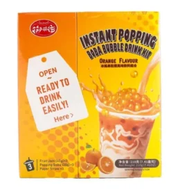 Kit Per Bevanda Con Popping Boba Instantaneo - Gusto Arancia | 3 Porzioni