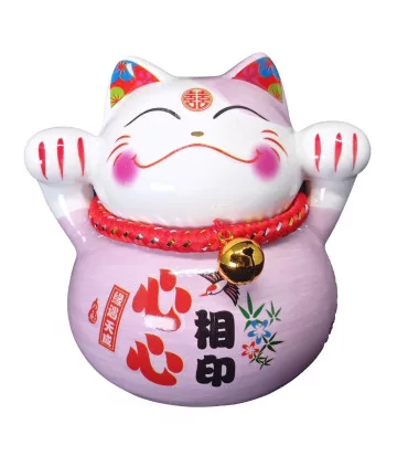 Maneki Neko Gatto Fortunato Rosa Chiara - Anima Gemella 3 Maneki Neko Gatto Fortunato Rosa Chiara - Anima Gemella