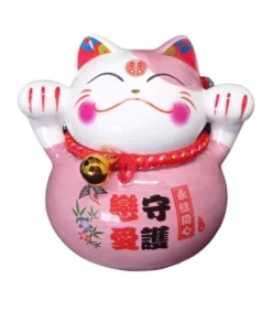 Maneki Neko Gatto Fortunato Rosa Chiaro - Guardiano Dell'amore