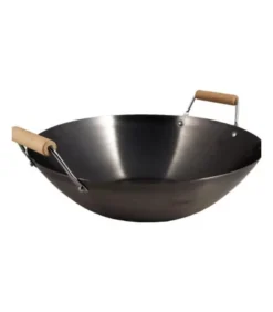 Padella Wok In Ferro Dopio Manico - 36 Cm