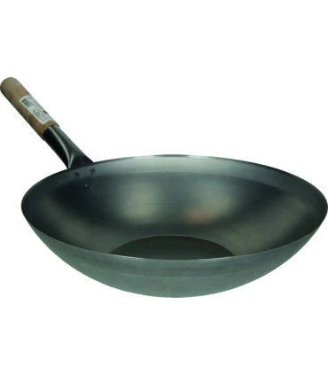 Padella Wok In Ferro Professionale | Manico Singolo In Legno- 33cm 3 Padella Wok In Ferro Professionale | Manico Singolo In Legno- 33cm