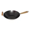 Padella Wok Professionale 35cm Con Manici In Legno – Ideale Per Saltare -Offerte Mifan Negozio padella wok profisonale con due maniglie in legno 35 cm