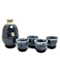Sake Set 300ml - 5 Pcs | Blue Indigo