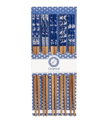 Set Bacchette 22,5 Cm - 5 Pr | Blue Patterns 3 Set Bacchette 22,5 Cm - 5 Pr | Blue Patterns