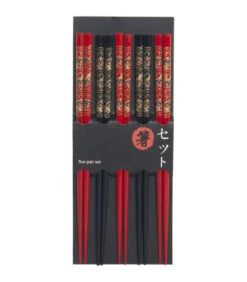 Set Bacchette 22,5 Cm - 5 Pr | Japanese Pattern