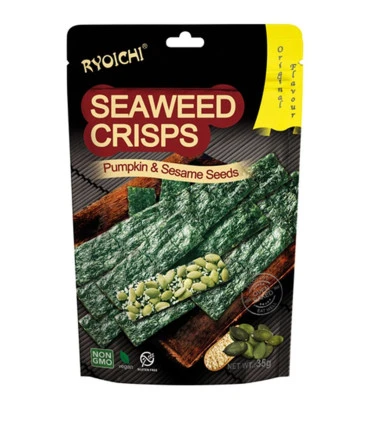 Snack Di Alghe Con Zucca E Sesamo -Yamata Brand 35g 3 Snack Di Alghe Con Zucca E Sesamo -Yamata Brand 35g